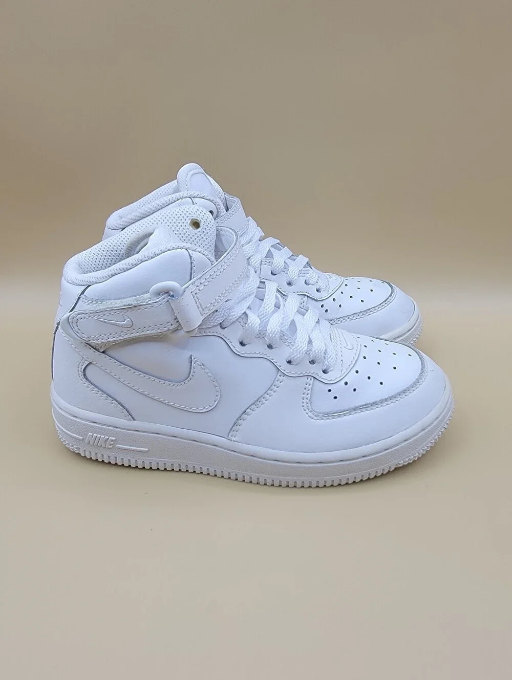 Nike Air Force 1 Mid Triple White Little Kid's Shoes Size 13C Sneakers Boys Girl